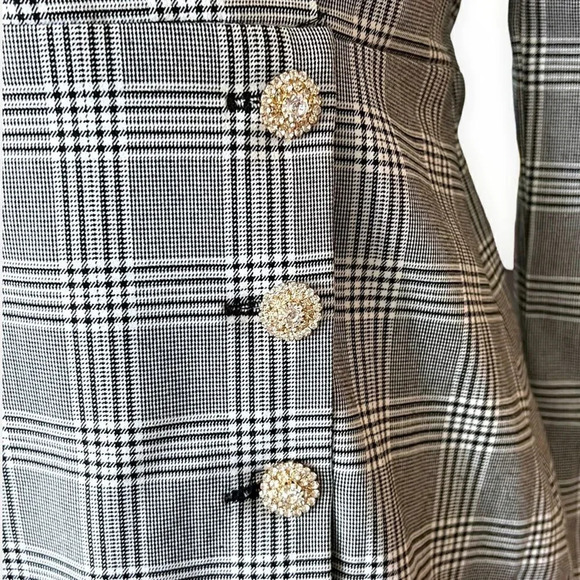 ZARA | Black & White | PLAID BLAZER DRESS - Picture 8 of 12